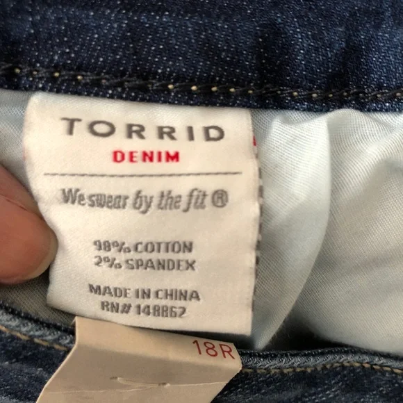 Torrid Jeans Womens 18 R Skinny Skyline Stretch Blue Jeans Comfort Med Dark Wash - Picture 11 of 11